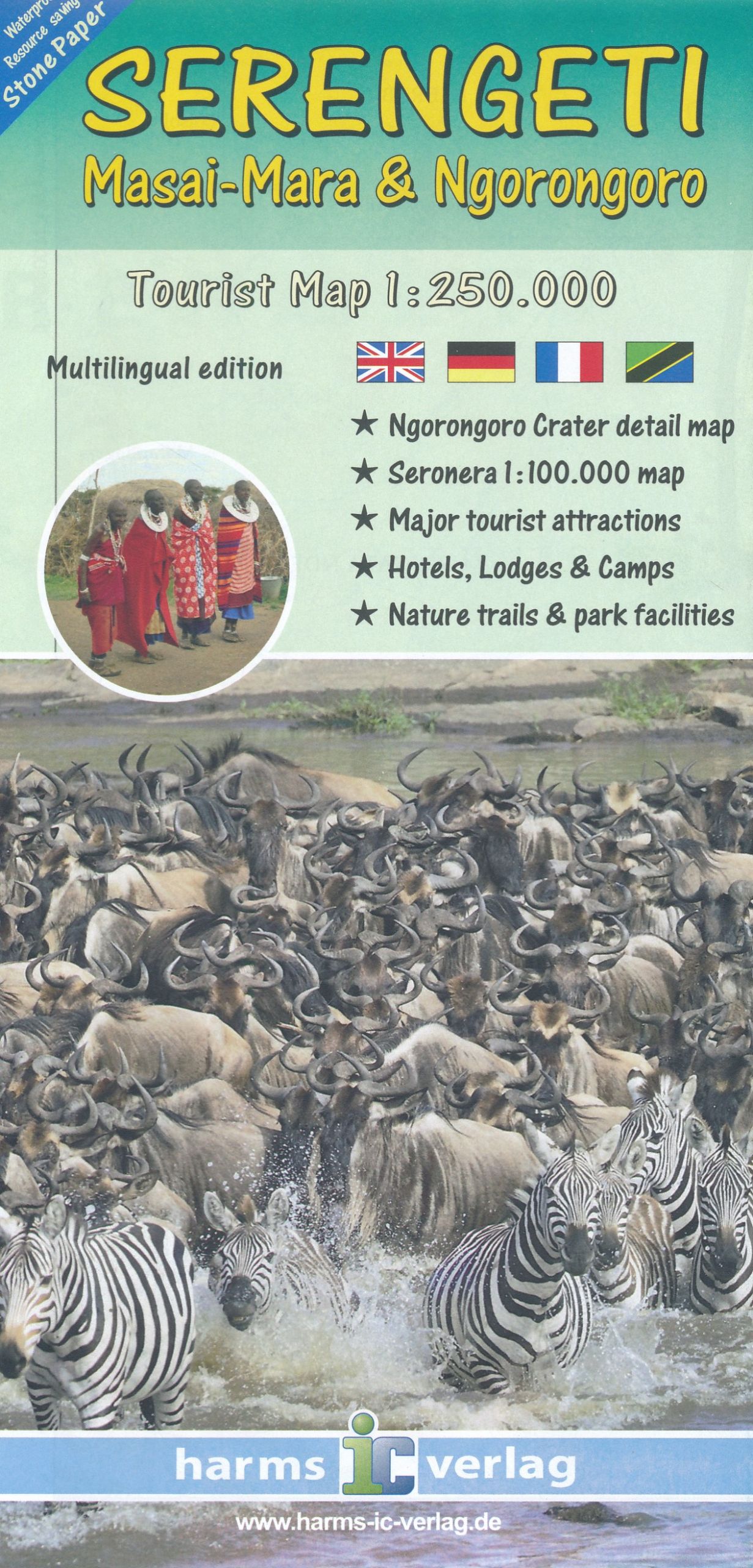Wegenkaart - landkaart Serengeti - Masai-Mara - Ngorongoro | Harms IC Verlag