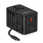 Drivv. Universele Wereldstekker met kabel 70W Zwart