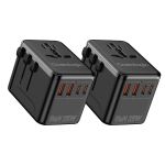 Gastrologix. Reis Wereldstekker Snellader 180 landen DUO Zwart